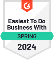 G2 badge, Easiest to do business with, winter, 2024